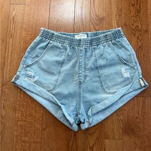One Teaspoon Hunter Light Blue Denim Women Shorts